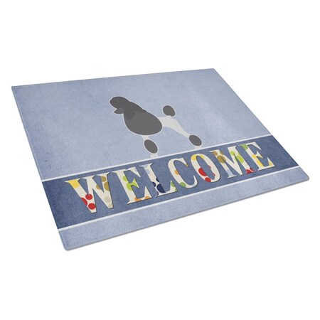 Carolines Treasures Poodle Welcome Glass Cutting Board Large BB5543LCB